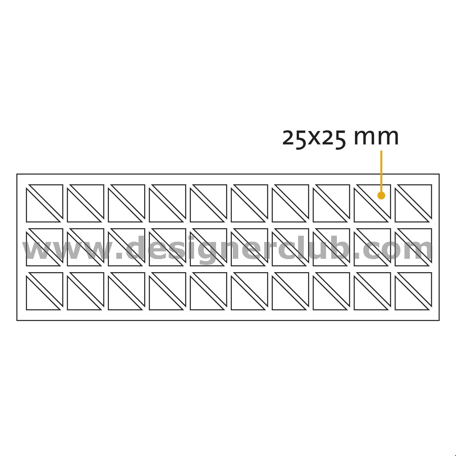 BOLLINO BIADESIVO TRIANGOLARE MM. 25X25