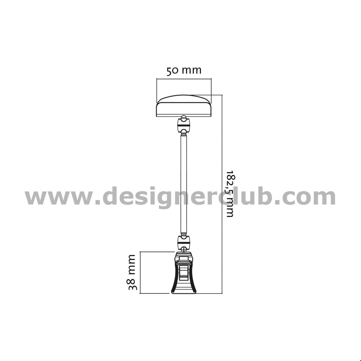 MINI PINZA CON ASTA MM. 100 E PORTA MESSAGGIO MM. 50