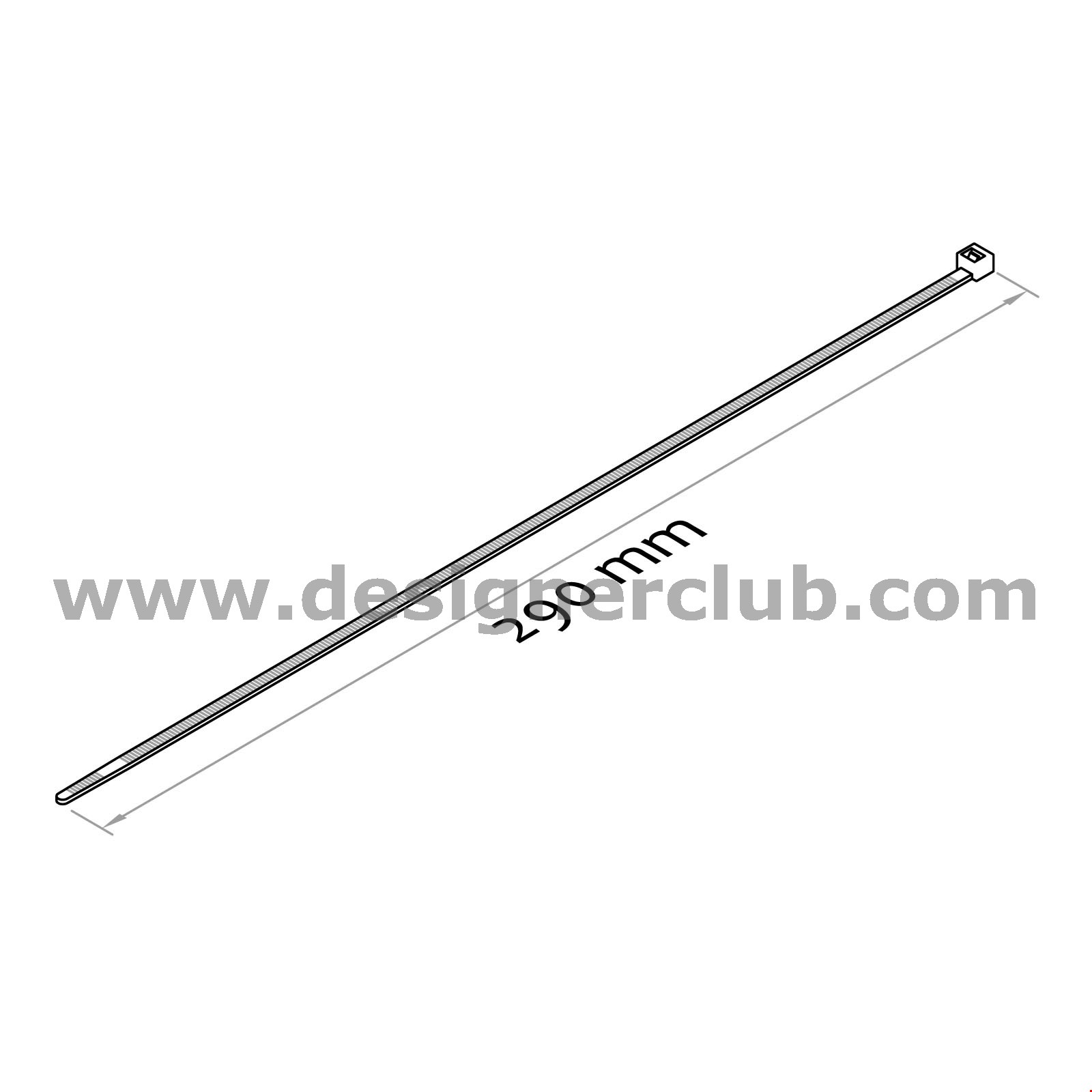 LEGAME NYLON REGOLABILE MM. 290X3,6 BIANCO