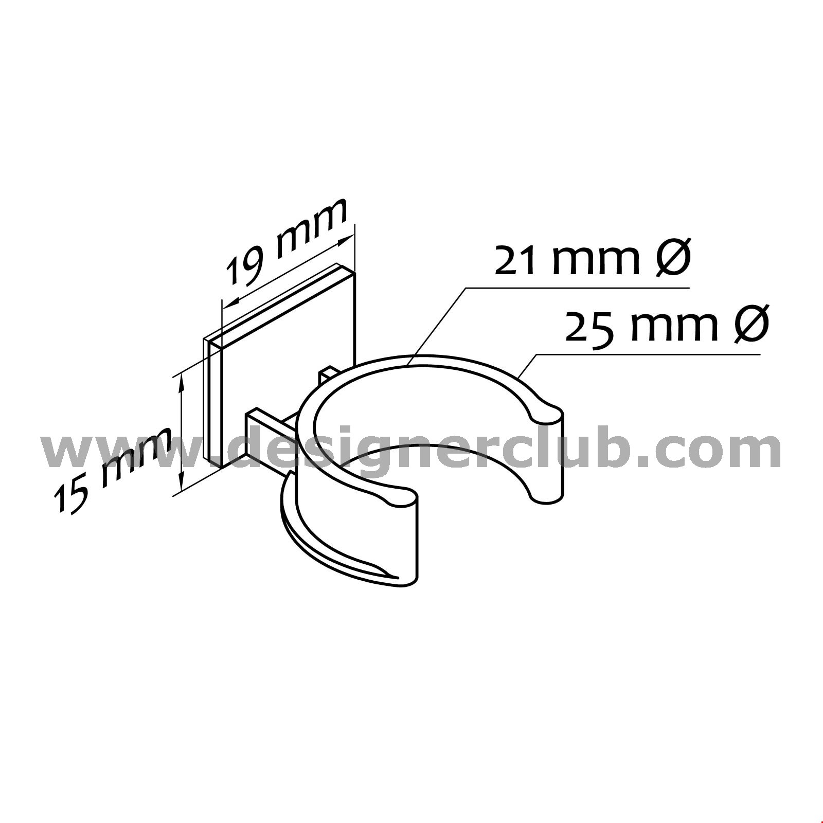 ANELLO ADESIVO PORTA MESSAGGIO PER TUBO MM. 21/25