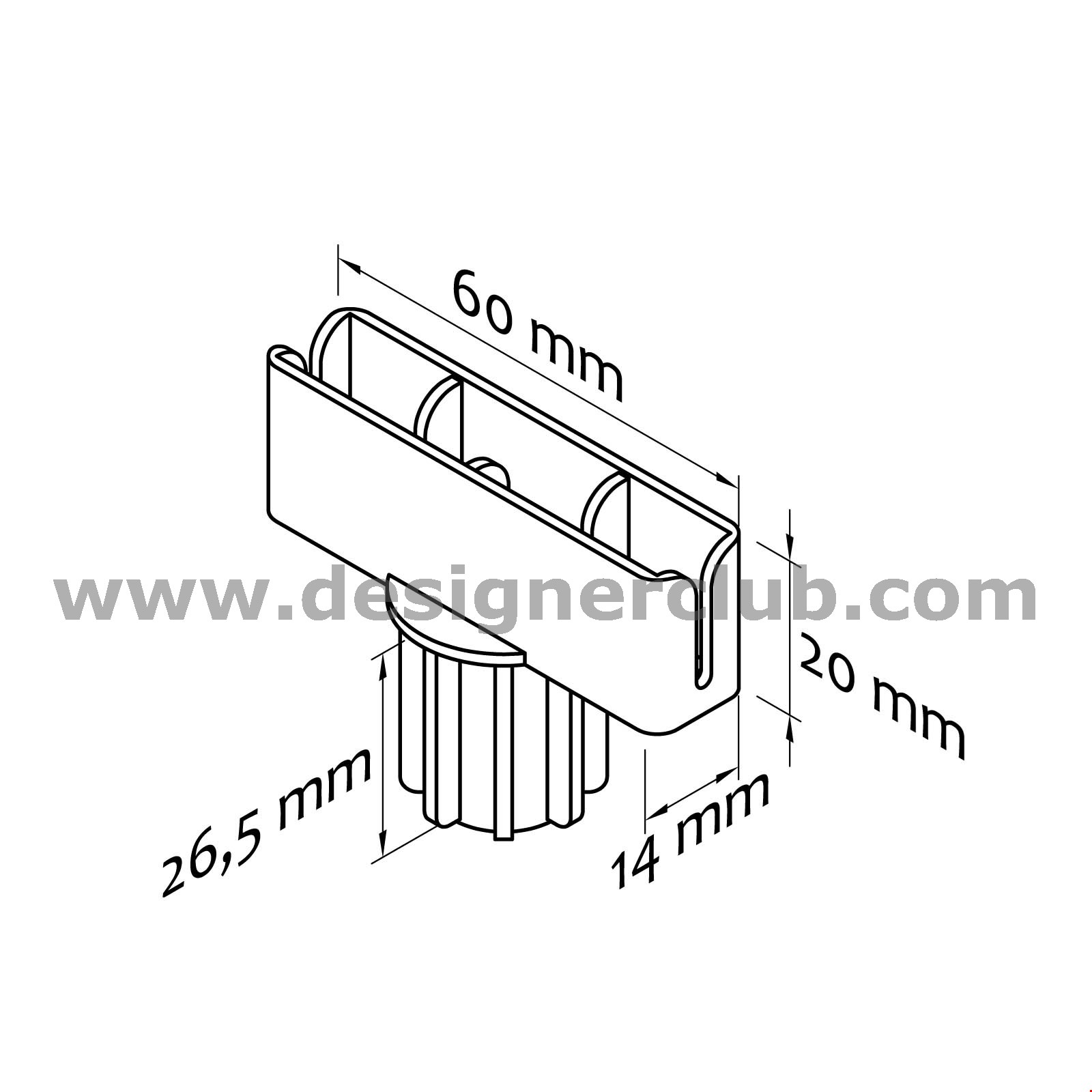 IMBUTO PORTA MESSAGGI PER TUBI DIAMETRO MM. 21/25