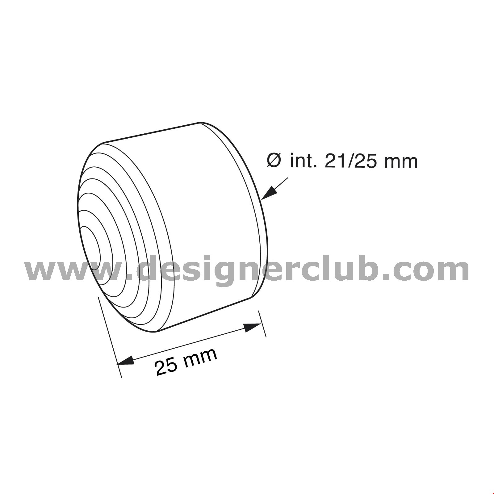 TAPPO BIANCO PER TUBI DIAMETRO MM. 21/25