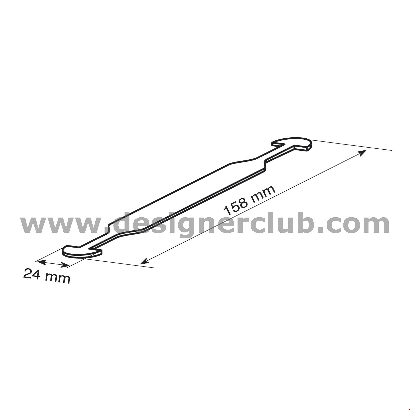 MANIGLIA IN PLASTICA A MEZZALUNA MM. 158