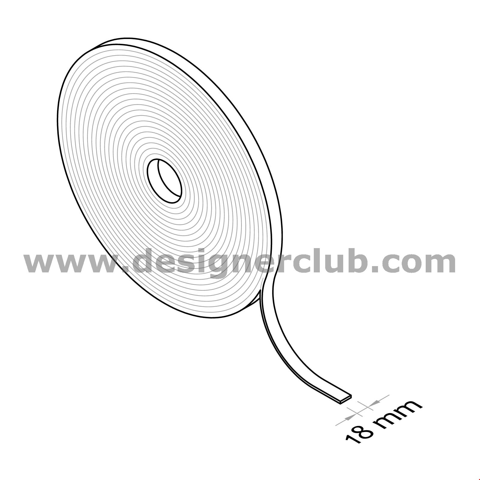 RULLO DI BIADESIVO SCHIUMA MM. 18 X 100 MT
