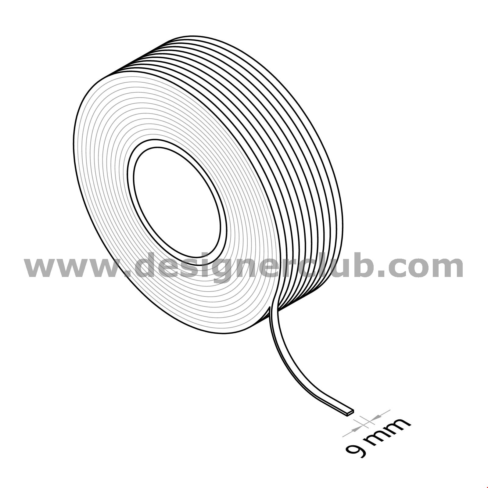 RULLO DI BIADESIVO SCHIUMA MM. 9 X 1000 MT