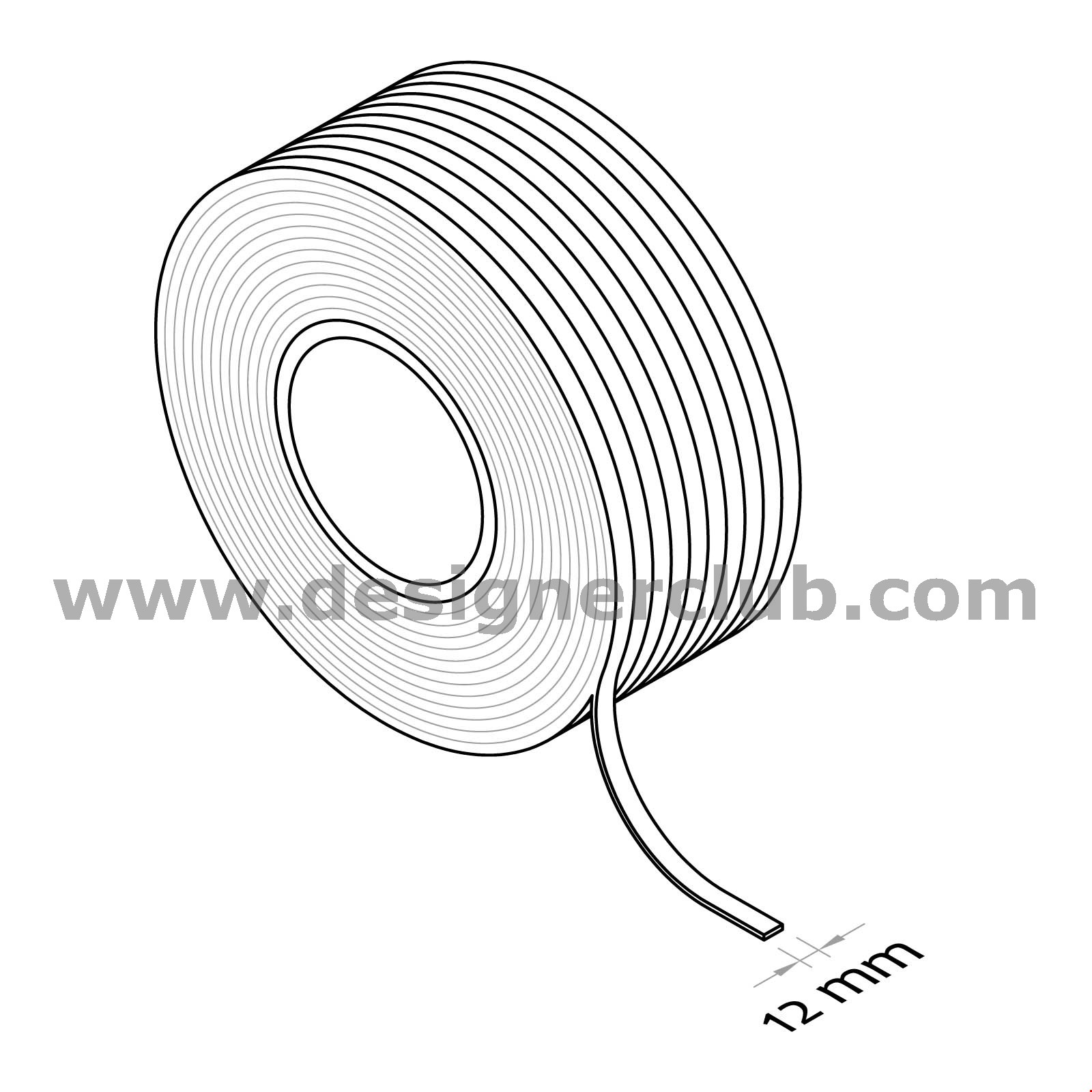 RULLO DI BIADESIVO SCHIUMA MM. 12 X 1000 MT