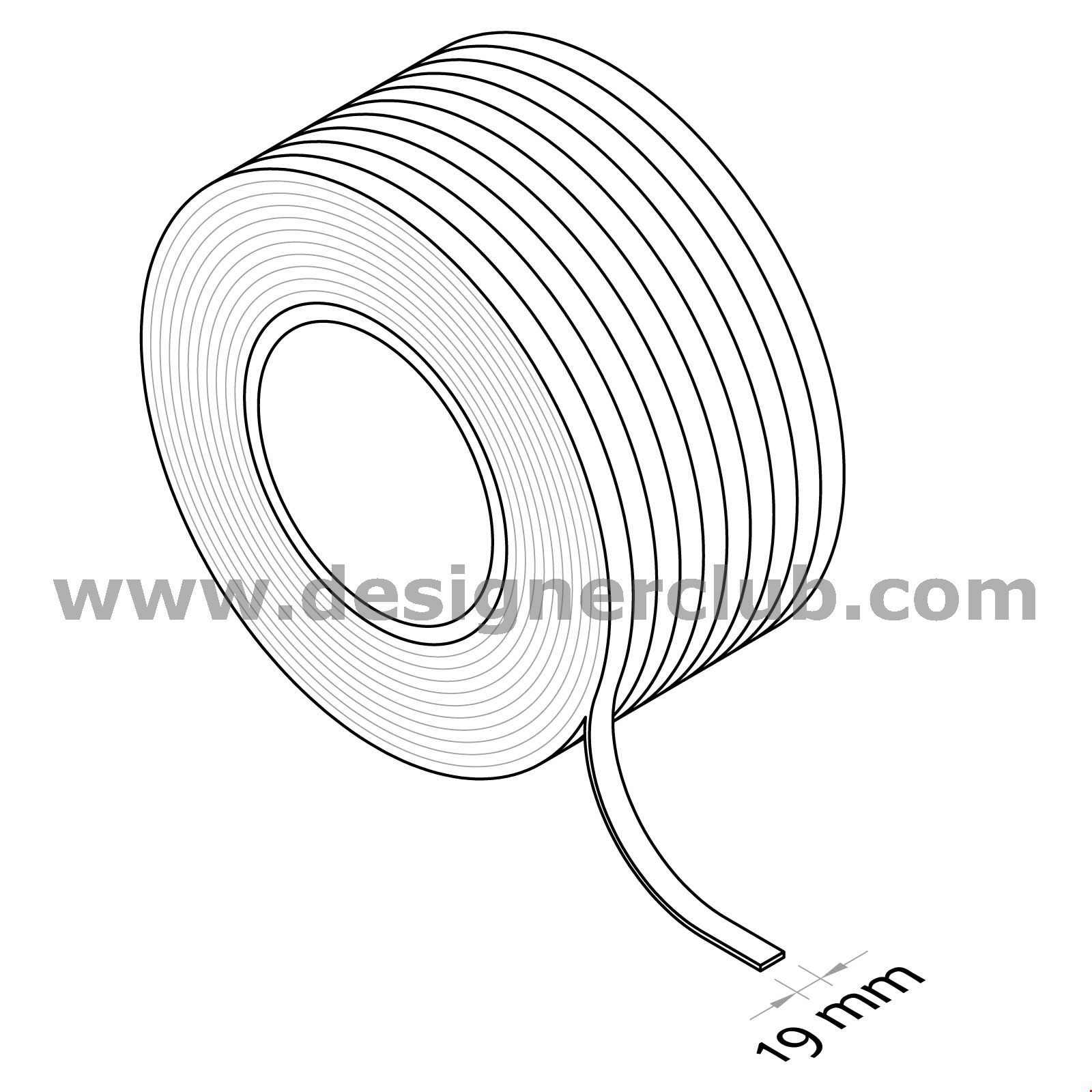 RULLO DI BIADESIVO SCHIUMA MM. 19 X 500 MT