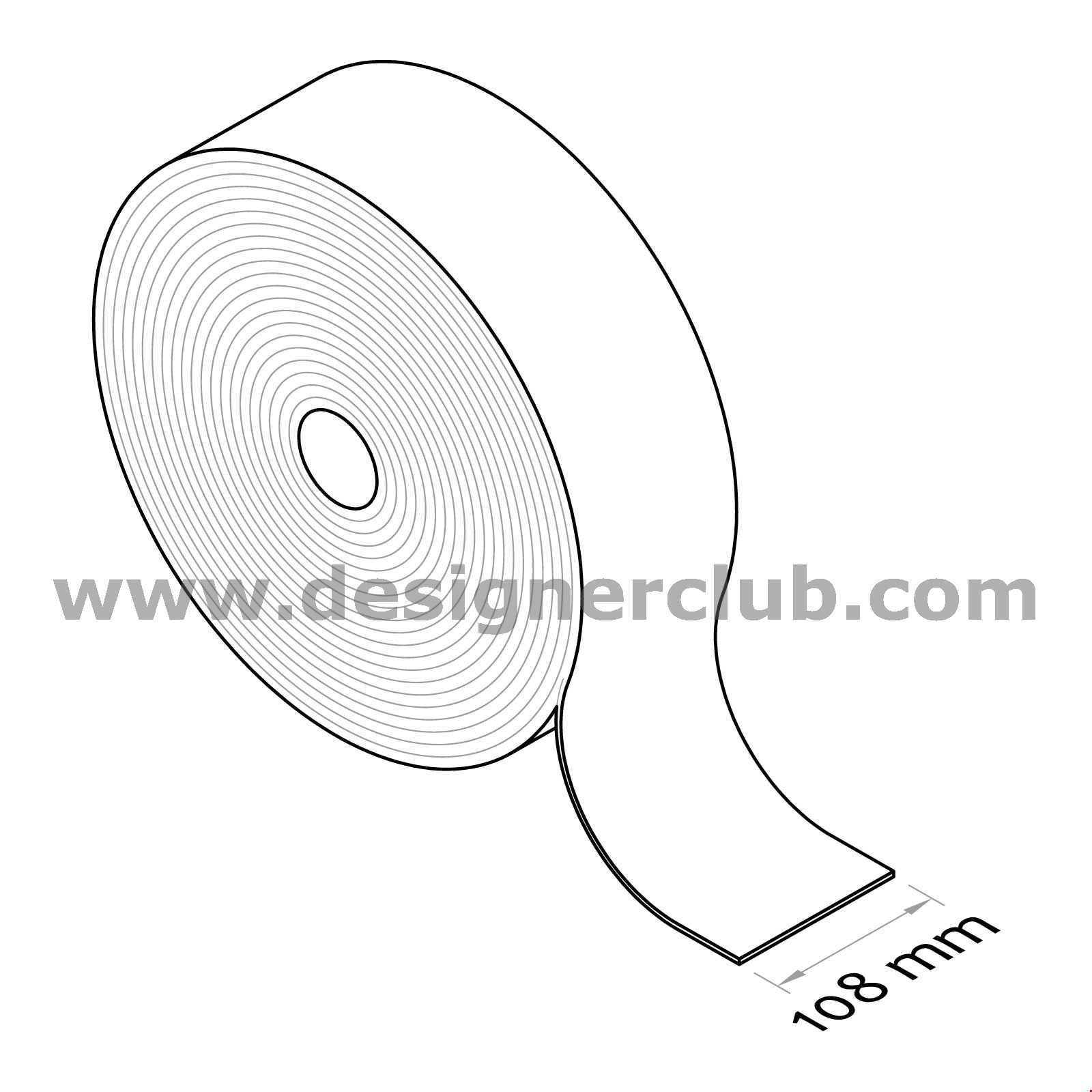 RULLO DI BIADESIVO SCHIUMA MM. 108 X 100 MT