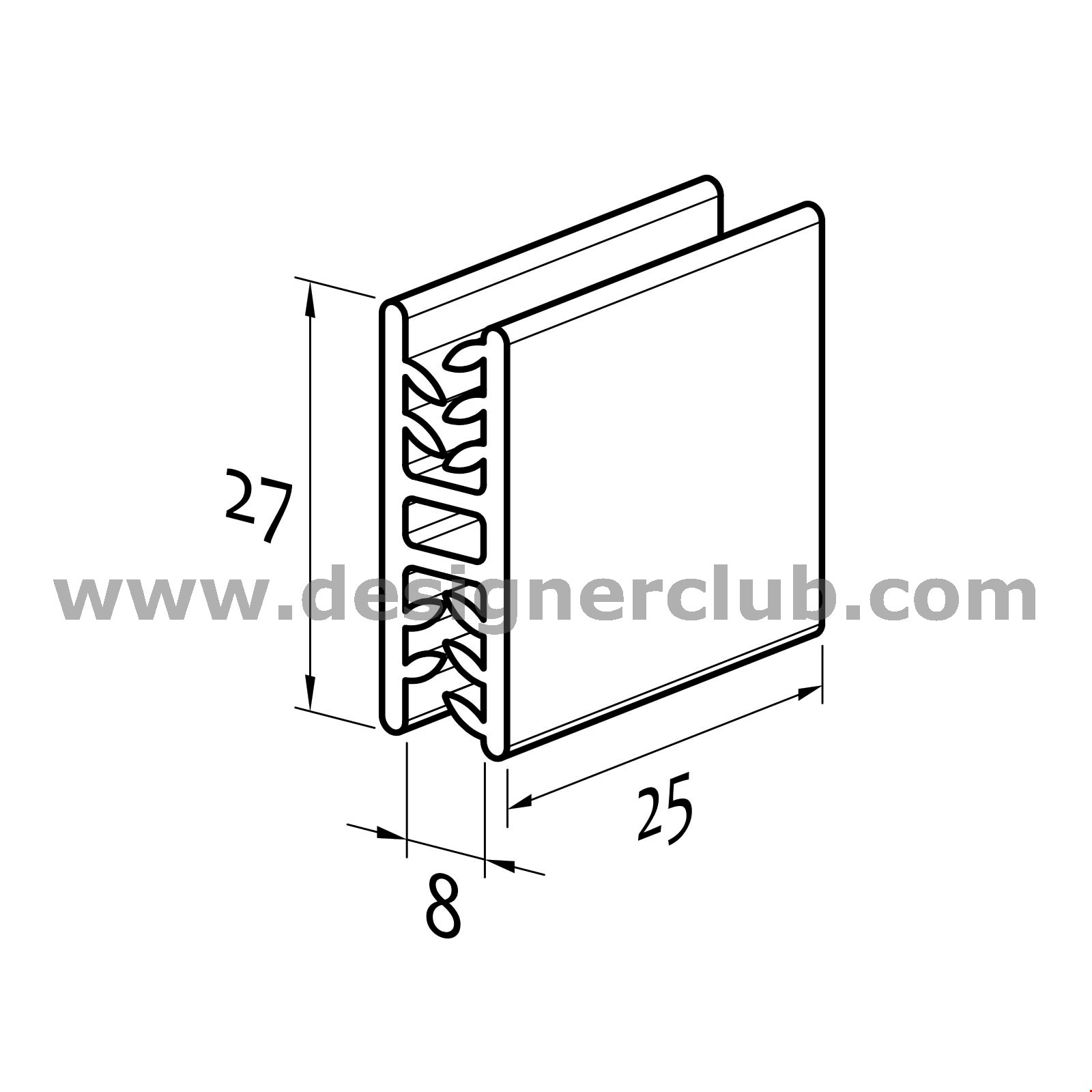 SUPER GRIPPER DI GIUNZIONE A FORMA DI H (180°) DI MM. 25