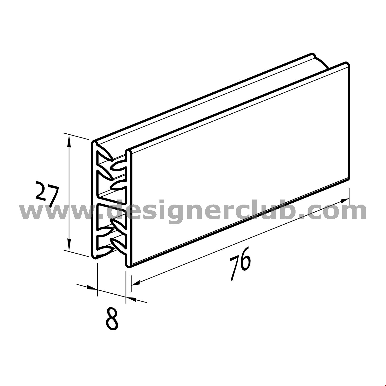 SUPER GRIPPER DI GIUNZIONE A FORMA DI H (180°) DI MM. 76