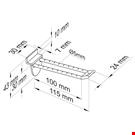 BROCHE DOPPIA BIANCA IN PLASTICA PER PANNELLI DOGATI CON PORTA ETICHETTE CORTO LUNGH. MM. 100