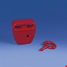 ANTITACCHEGGIO ROSSO PER BROCHE DOPPIA CON CHIAVETTA INCLUSA - 45,5 MM. X 42,5 MM.