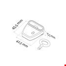 ANTITACCHEGGIO BIANCO PER BROCHE DOPPIA CON CHIAVETTA INCLUSA - 45,5 MM. X 42,5 MM.
