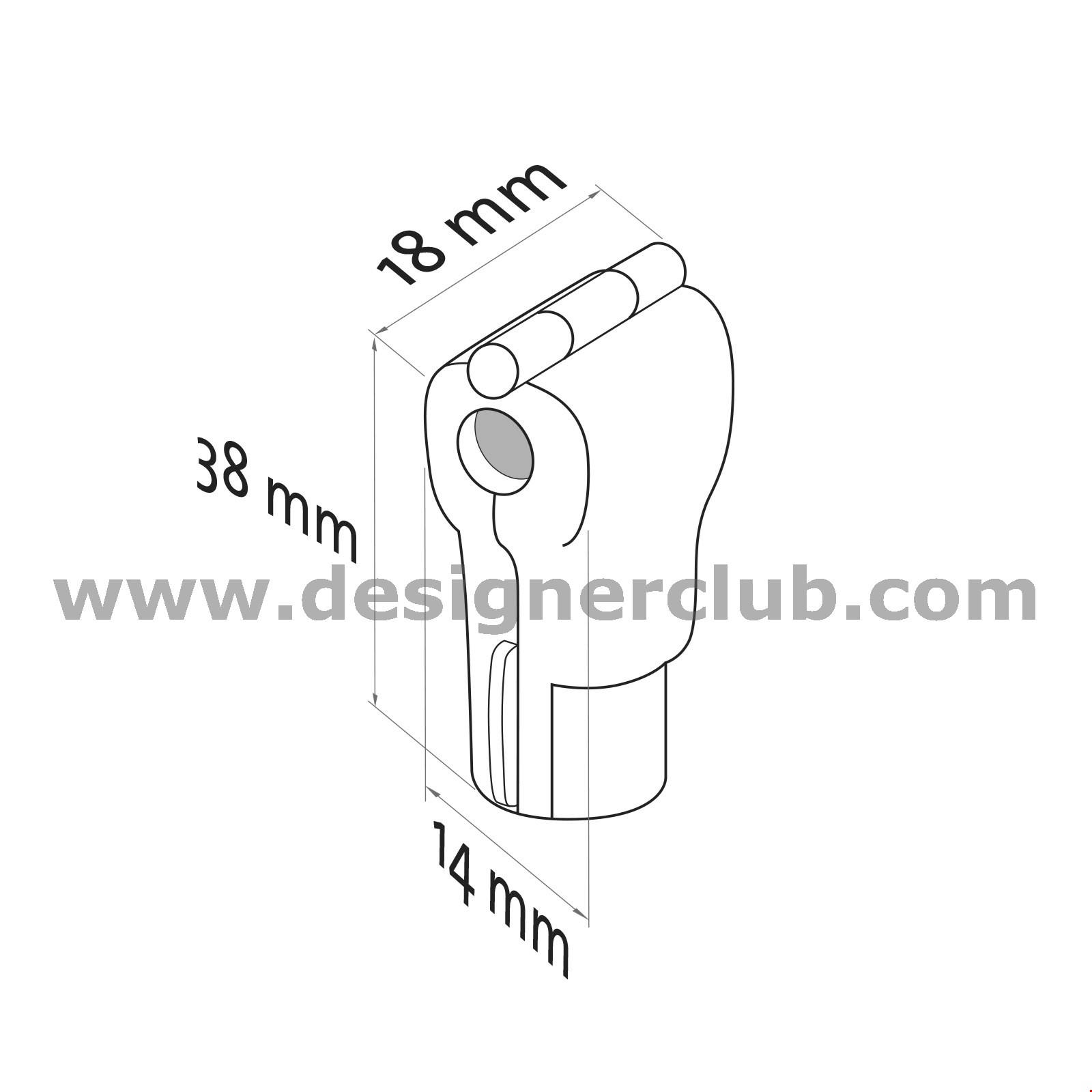 ANTITACCHEGGIO BIANCO PER BROCHE SINGOLA/DOPPIA - 38 MM. X 18 MM