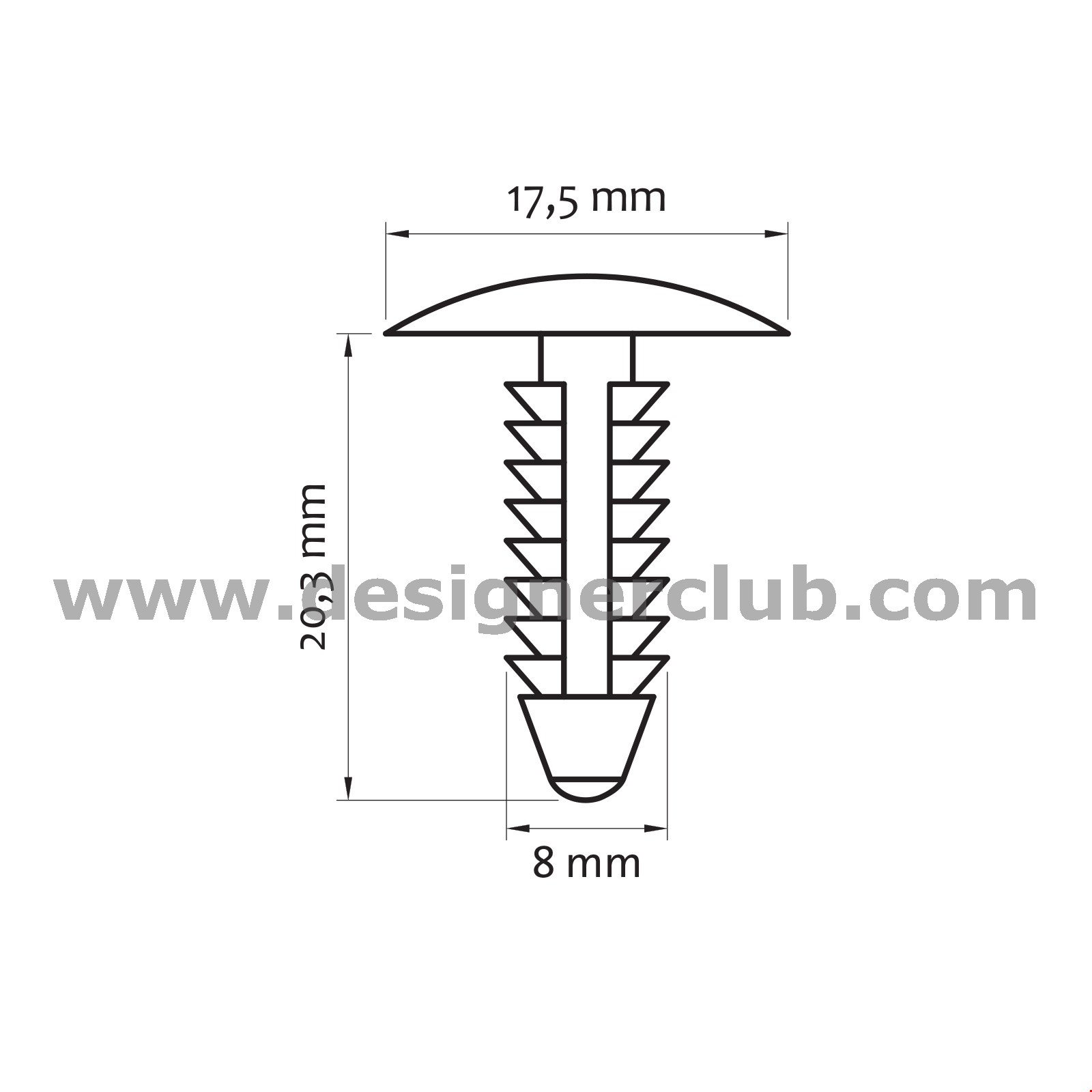 TREE CLIP PER SPESSORI DA MM. 4,7 A MM. 15,2