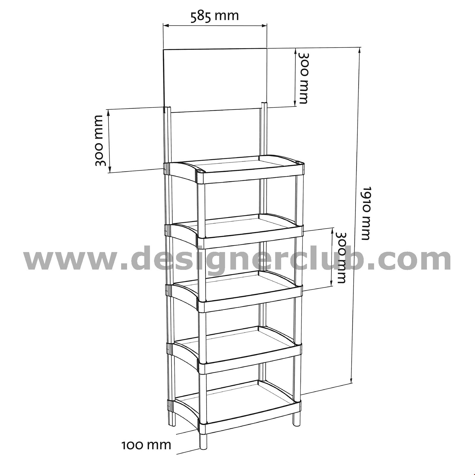 NEW WAVE SIS DISPLAY RETTANGOLARE A 5 RIPIANI
