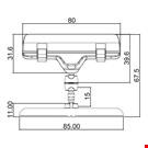 BASE DIAMETRO MM. 85 CON ASTA MM. 15 E PORTA MESSAGGIO A PINZA MM. 80