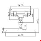 BASE DIAMETRO MM. 85 CON ASTA MM. 15 E PORTA MESSAGGIO A PINZA MM. 56