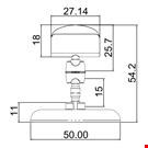 BASE DIAMETRO MM. 50 CON ASTA MM. 15 E PORTA MESSAGGIO MM. 27