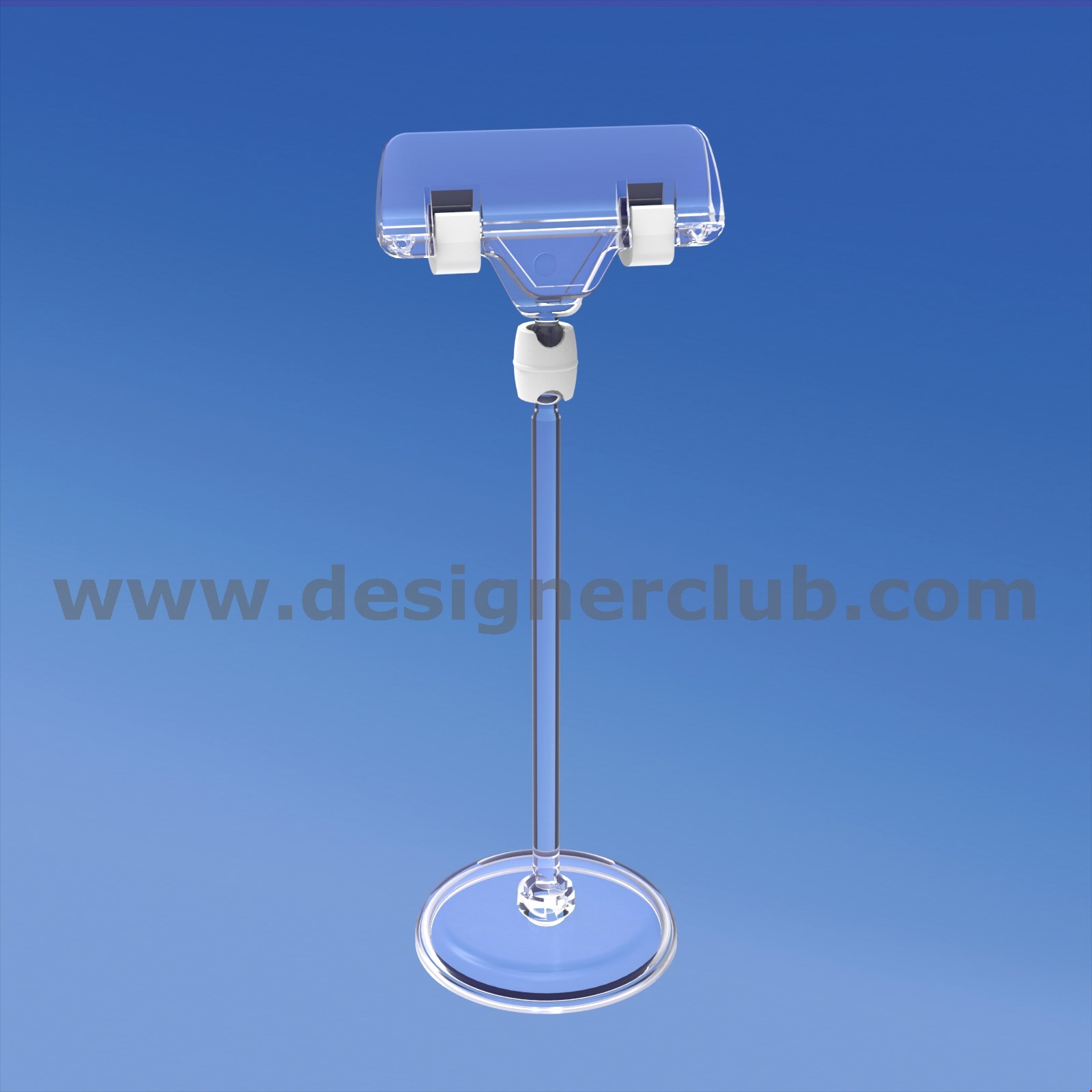 BASE DIAMETRO MM. 50 CON ASTA MM. 100 E PORTA MESSAGGIO A PINZA MM. 56