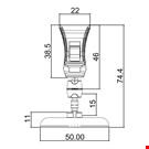 BASE DIAMETRO MM. 50 CON ASTA MM. 15 E MINI PINZA