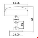 MINI BASE ADESIVA DIAMETRO MM. 30 CON ASTA MM. 15 E PORTA MESSAGGIO MM. 50