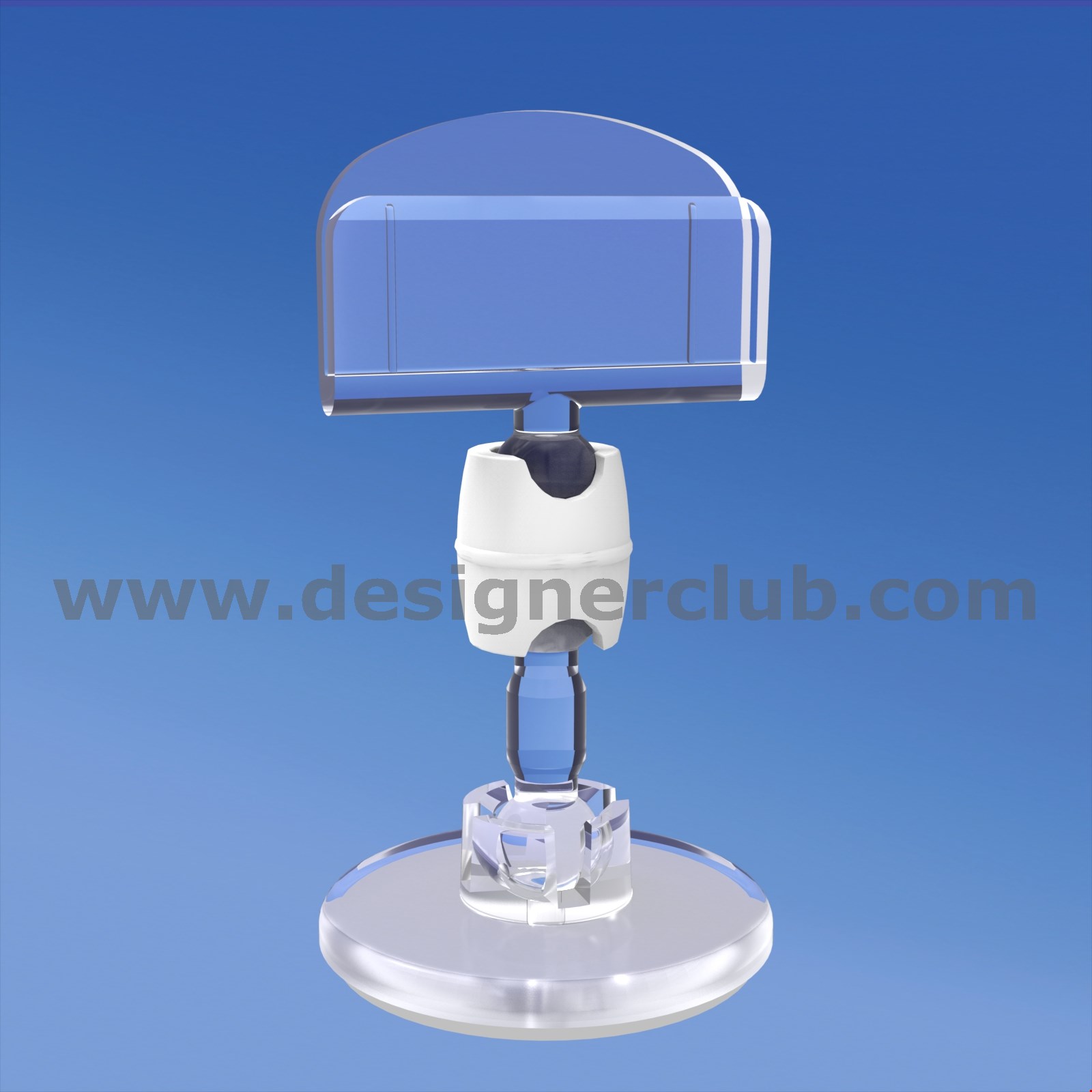 MINI BASE ADESIVA DIAMETRO MM. 30 CON ASTA MM. 15 E PORTA MESSAGGIO MM. 27