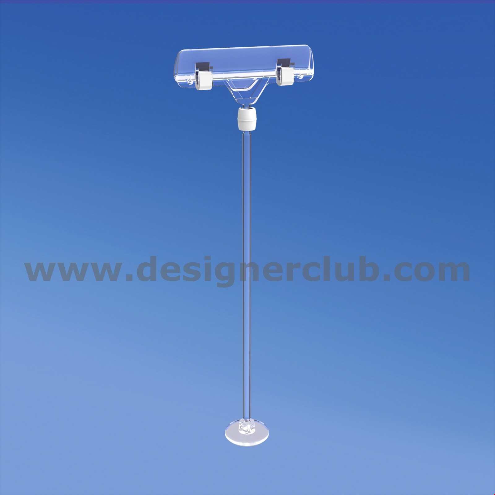 MINI BASE ADESIVA DIAMETRO MM. 30 CON ASTA MM. 200 E PORTA MESSAGGIO A PINZA MM. 80