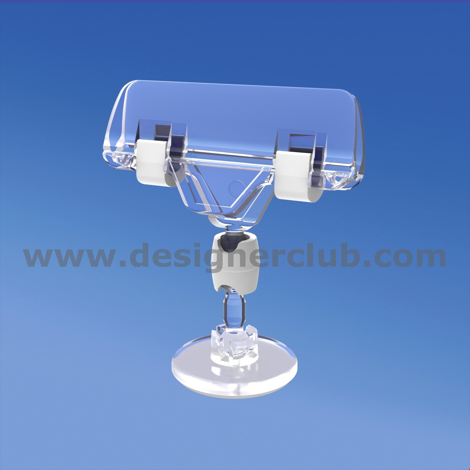 MINI BASE ADESIVA DIAMETRO MM. 30 CON ASTA MM. 15 E PORTA MESSAGGIO A PINZA MM. 56