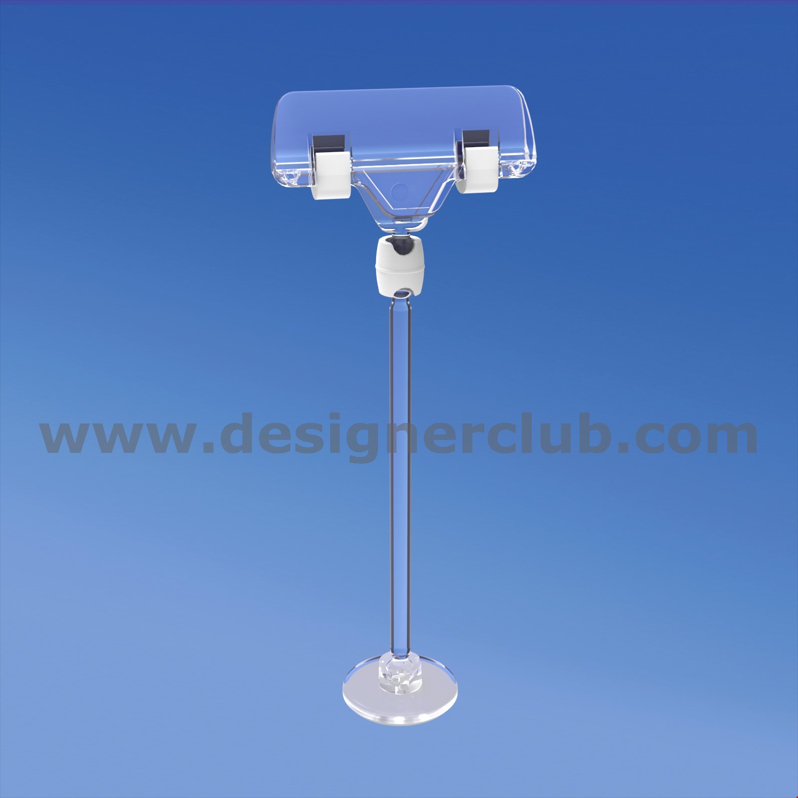 MINI BASE ADESIVA DIAMETRO MM. 30 CON ASTA MM. 100 E PORTA MESSAGGIO A PINZA MM. 56