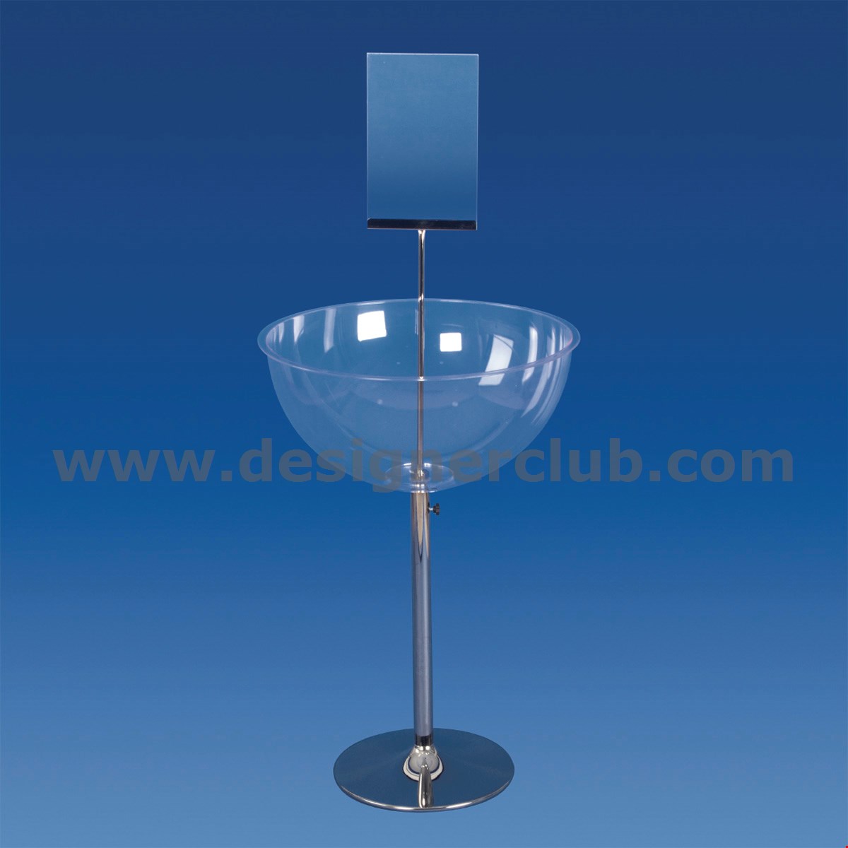ESPOSITORE MEZZA SFERA DIAMETRO MM. 600 CON PORTA MESSAGGIO