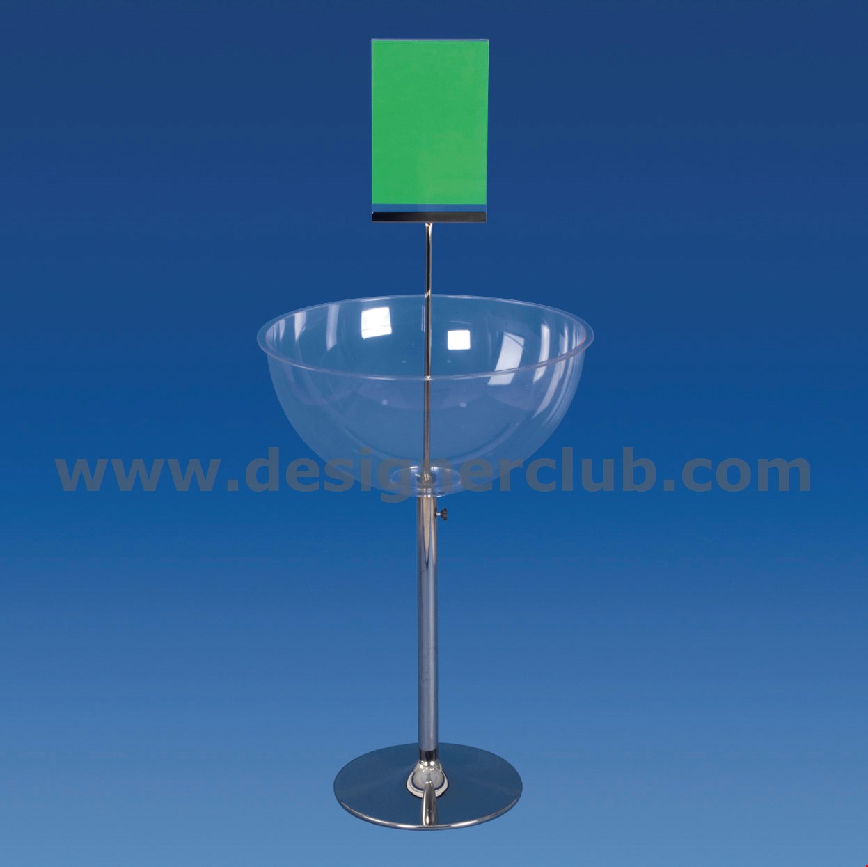 ESPOSITORE MEZZA SFERA DIAMETRO MM. 600 CON PORTA MESSAGGIO