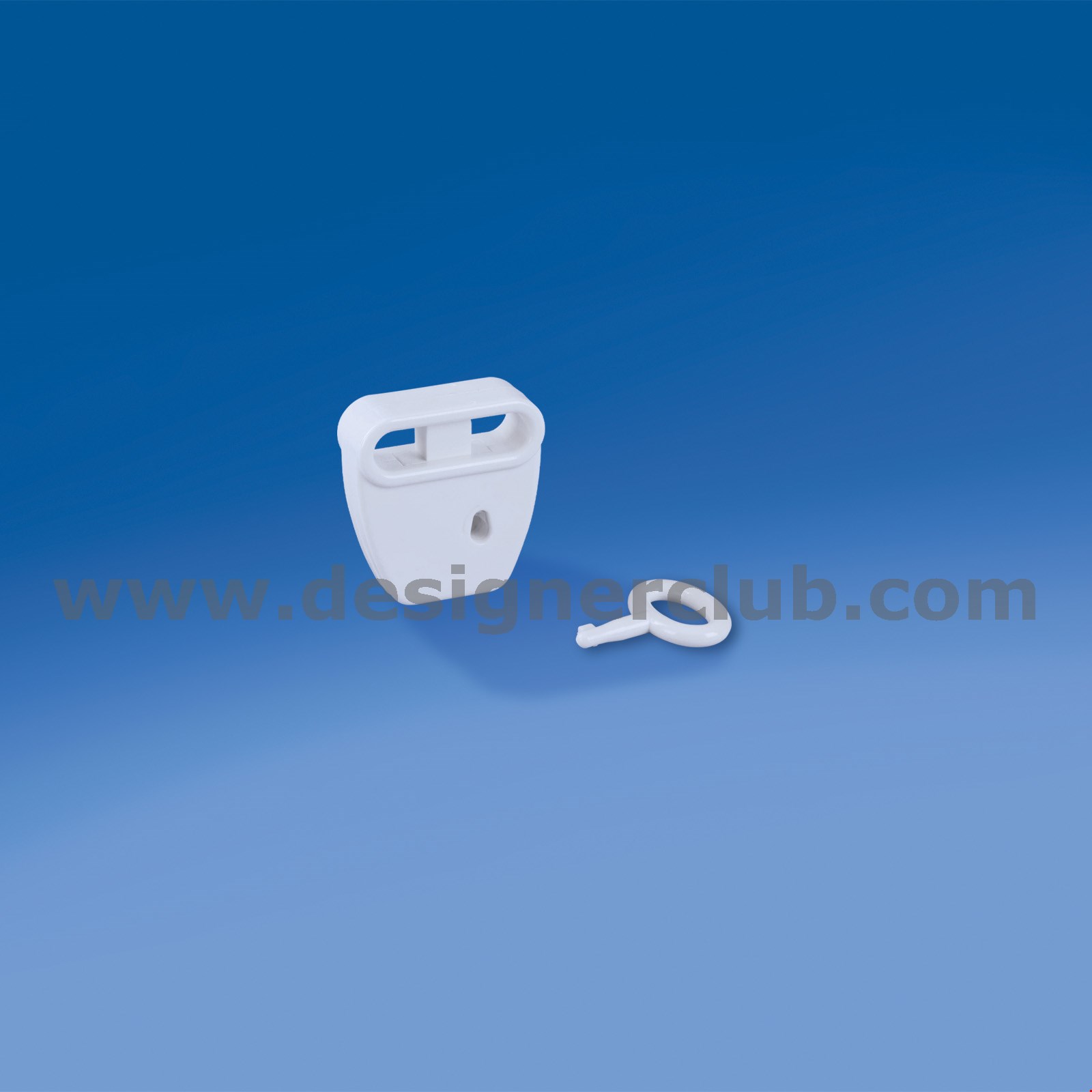 ANTITACCHEGGIO BIANCO PER BROCHE DOPPIA CON CHIAVETTA INCLUSA - 45,5 MM. X 42,5 MM.