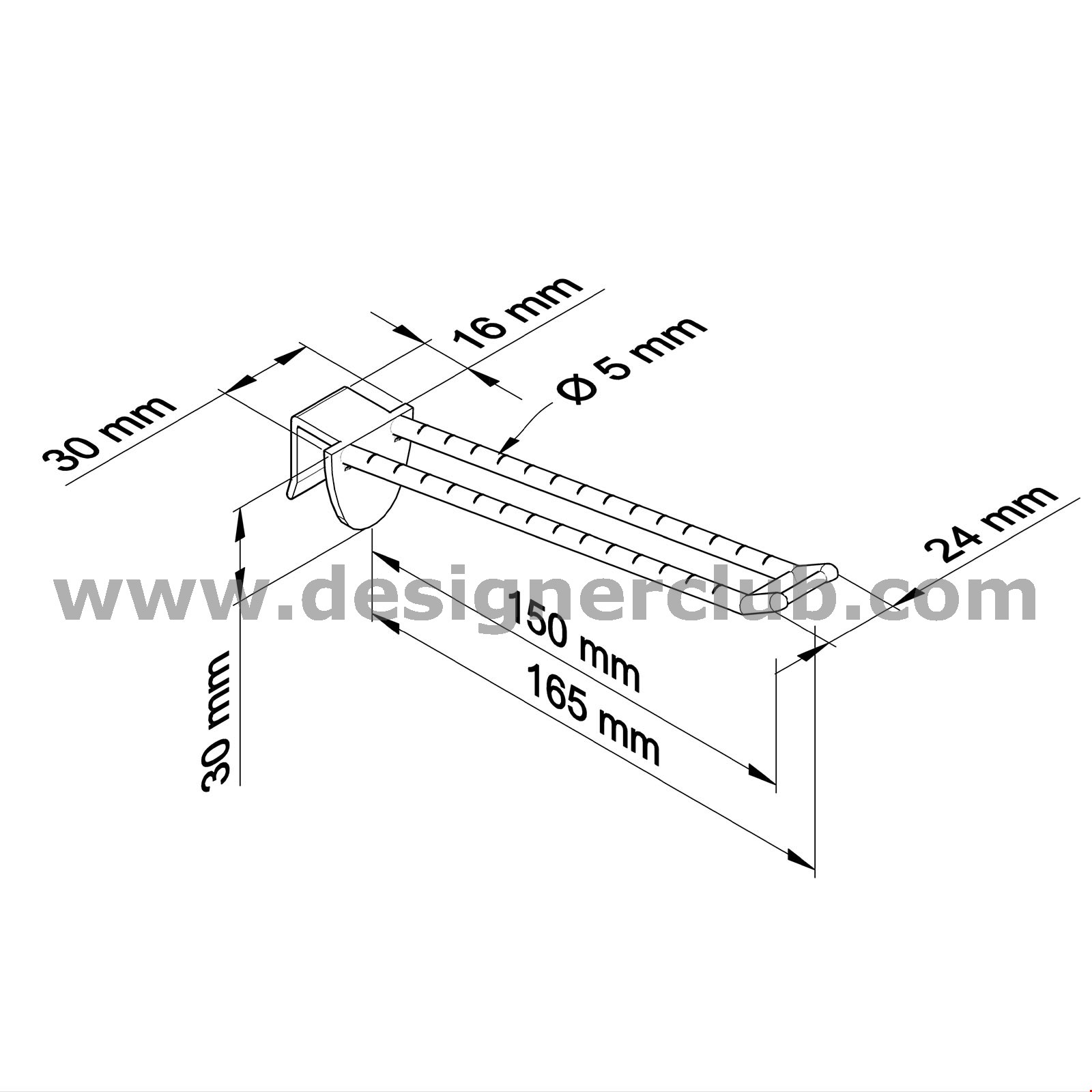BROCHE IN PLASTICA COMPOSTABILE UNIVERSALE DOPPIA MM. 150 BIANCA PER SPESSORE MM. 16 P. E. CORTO