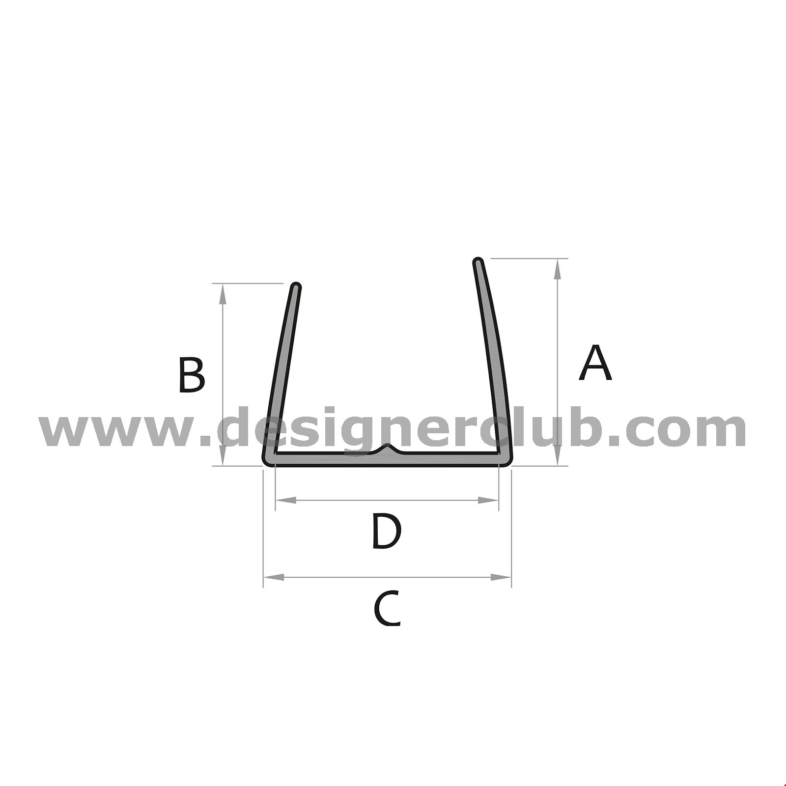PROFILO DI GIUNZIONE A "U" PER PANNELLI SPESSORE MM. 9