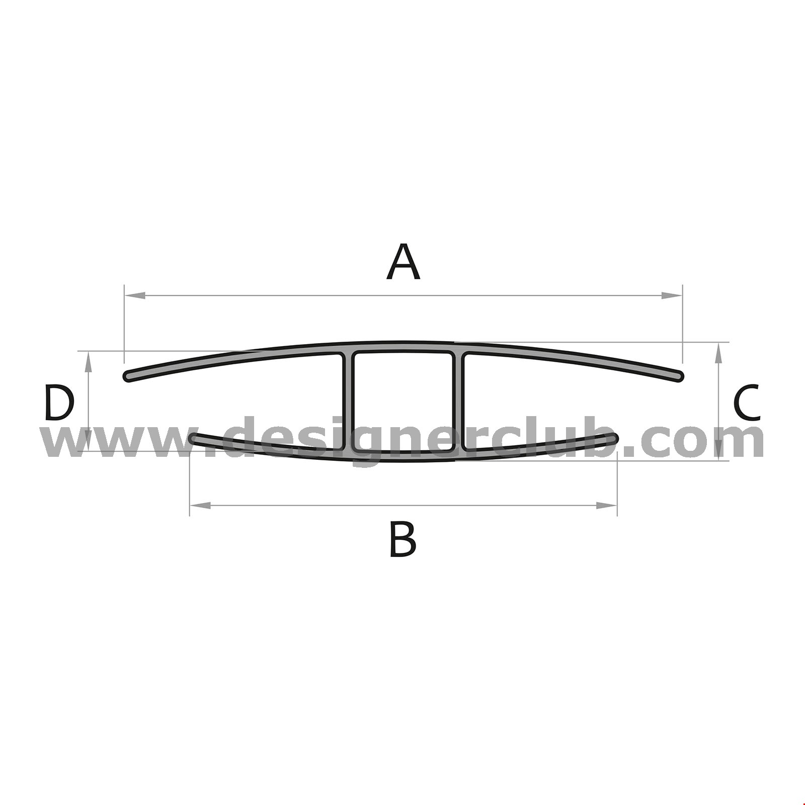 PROFILO DI GIUNZIONE A "H" PER PANNELLI SPESSORE MM. 4
