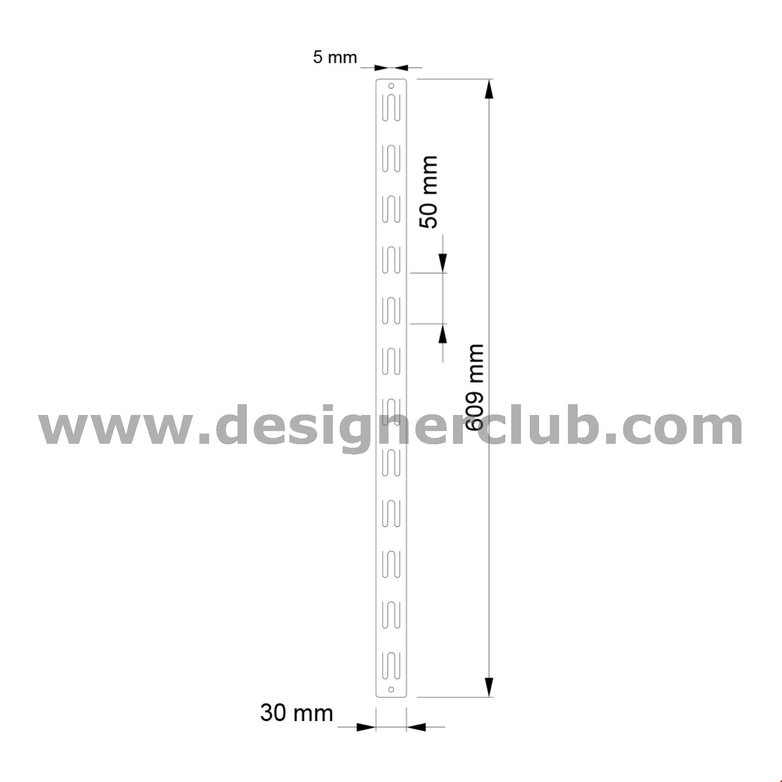 STRISCIA 12 POSTI IN PP BIANCO CON FORO