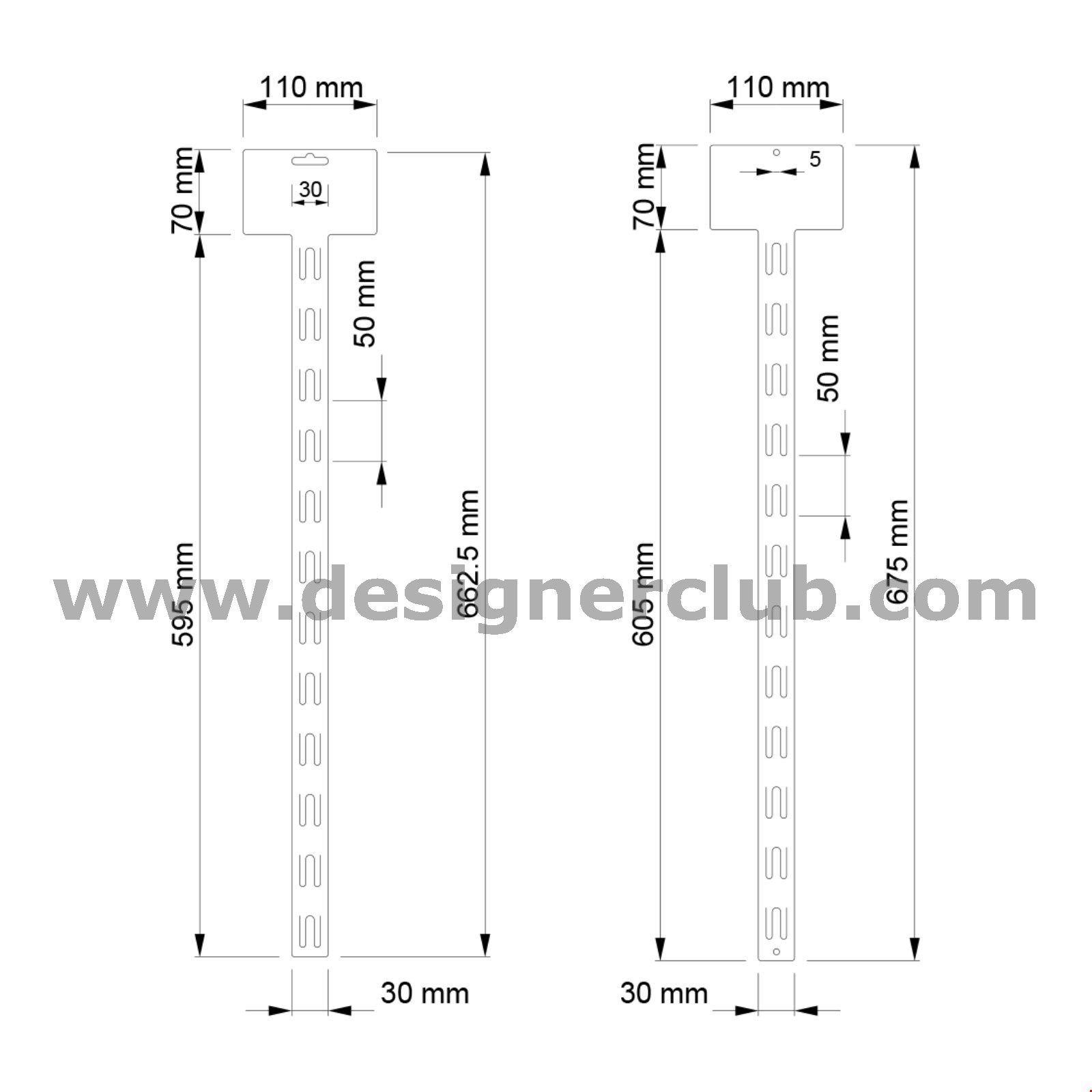 STRISCIA 12 POSTI IN PP BIANCO CON PORTA ETICHETTA MM. 110 X 70