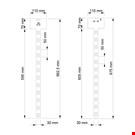 STRISCIA 12 POSTI IN PP BIANCO CON PORTA ETICHETTA MM. 110 X 70