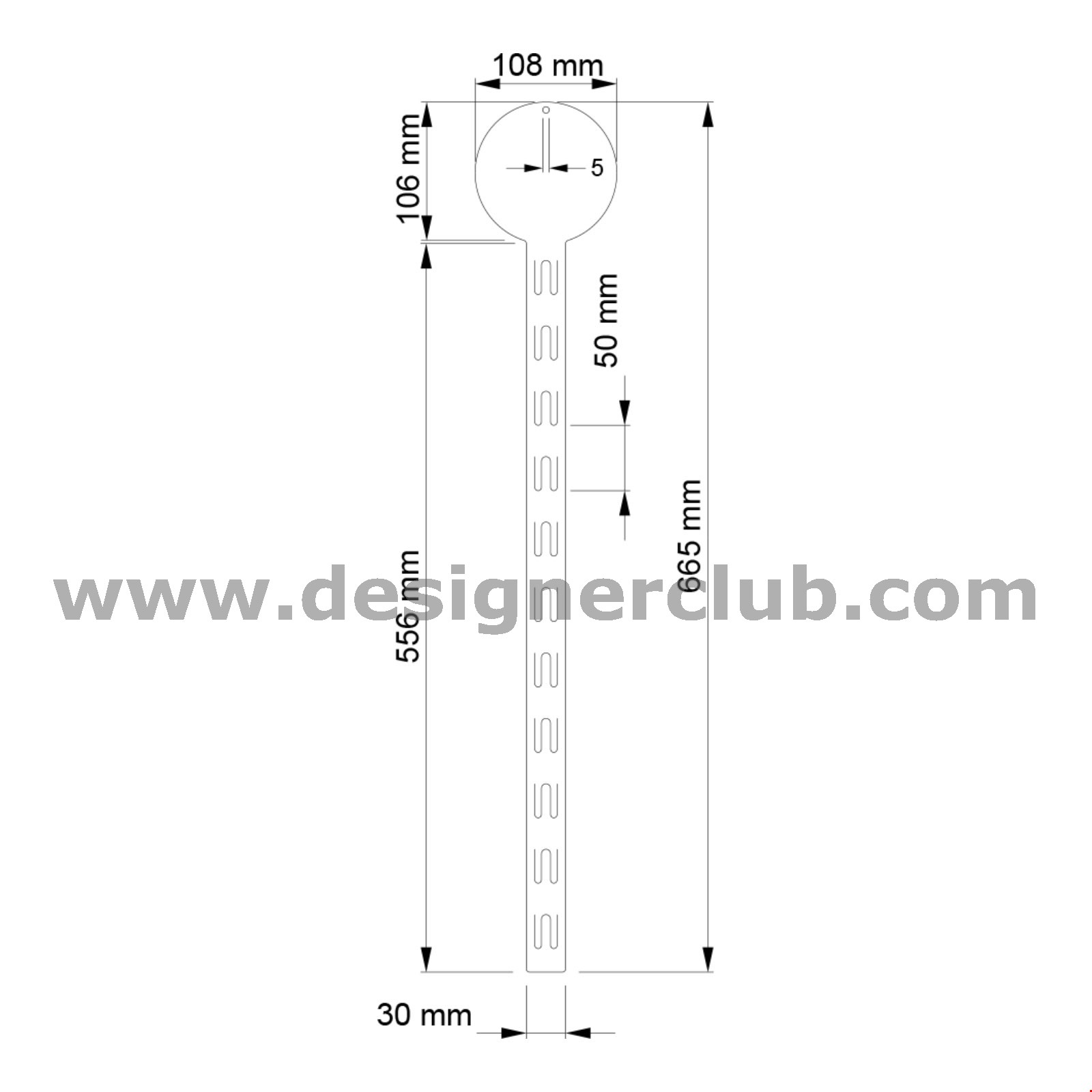 STRISCIA 11 POSTI IN PP BIANCO CON PORTA ETICHETTE TONDO