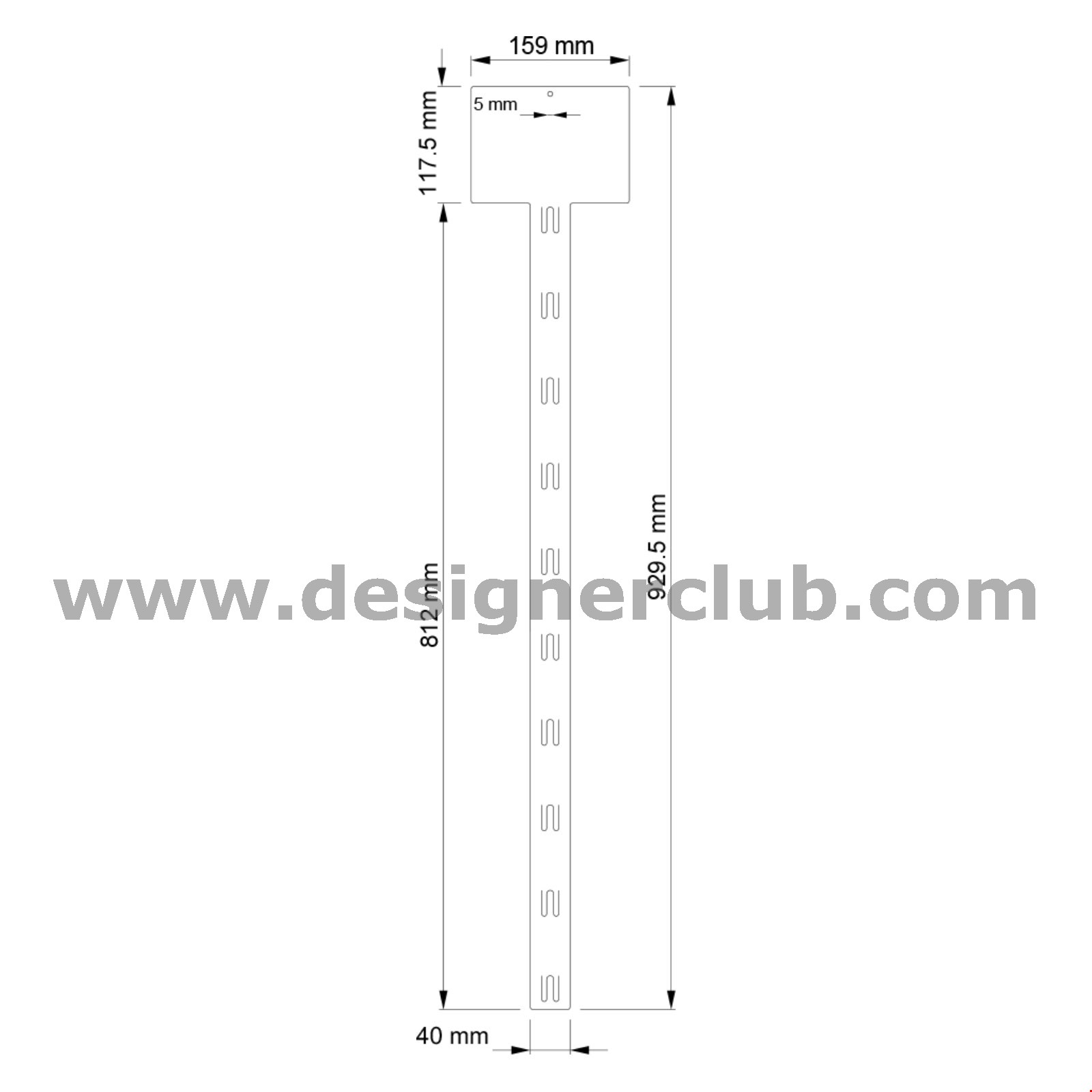 STRISCIA 10 POSTI IN PP TRASPARENTE CON PORTA ETICHETTA MM. 159 X 117