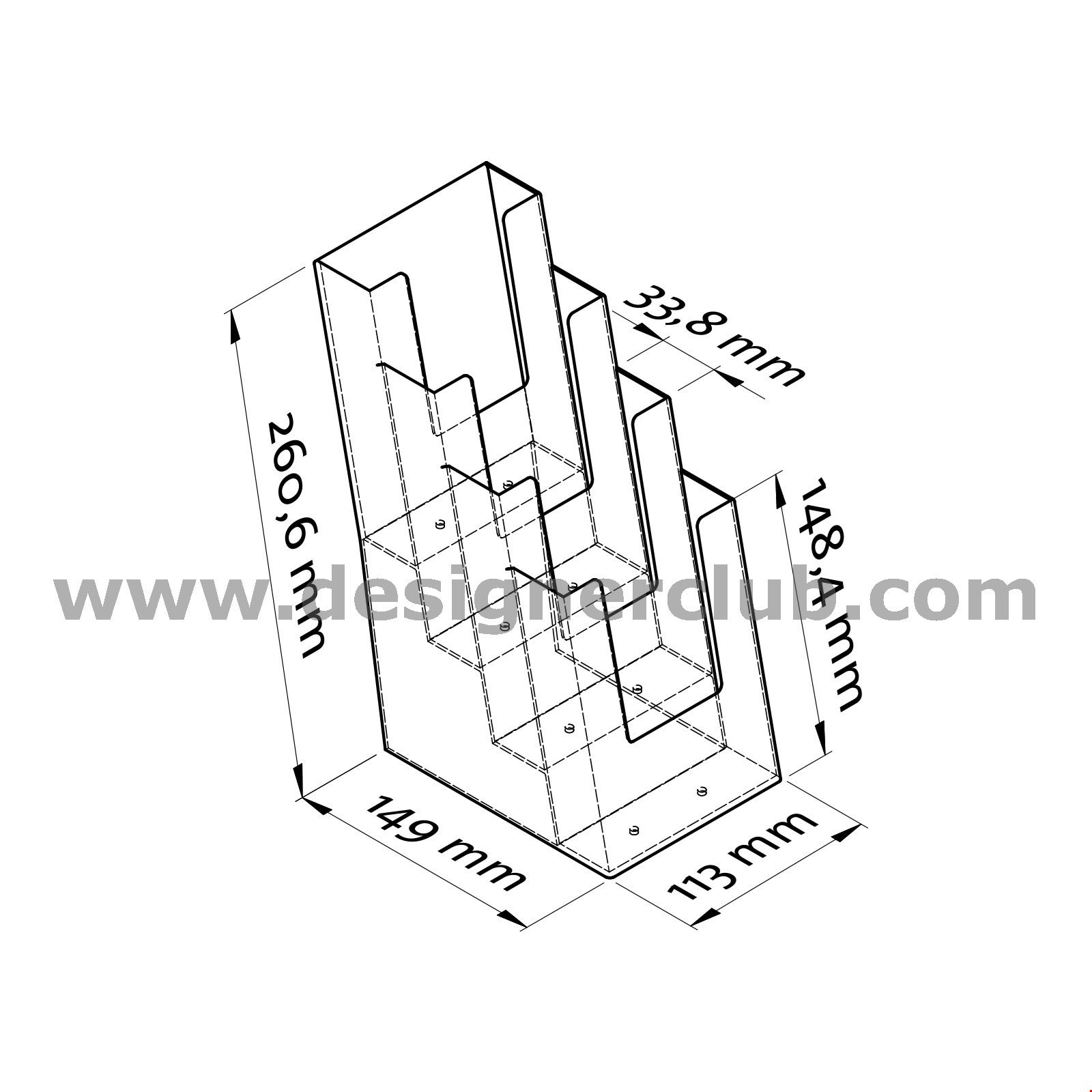 PORTA BROCHURE DA BANCO F.TO 1/3 A4 - 4 TASCHE