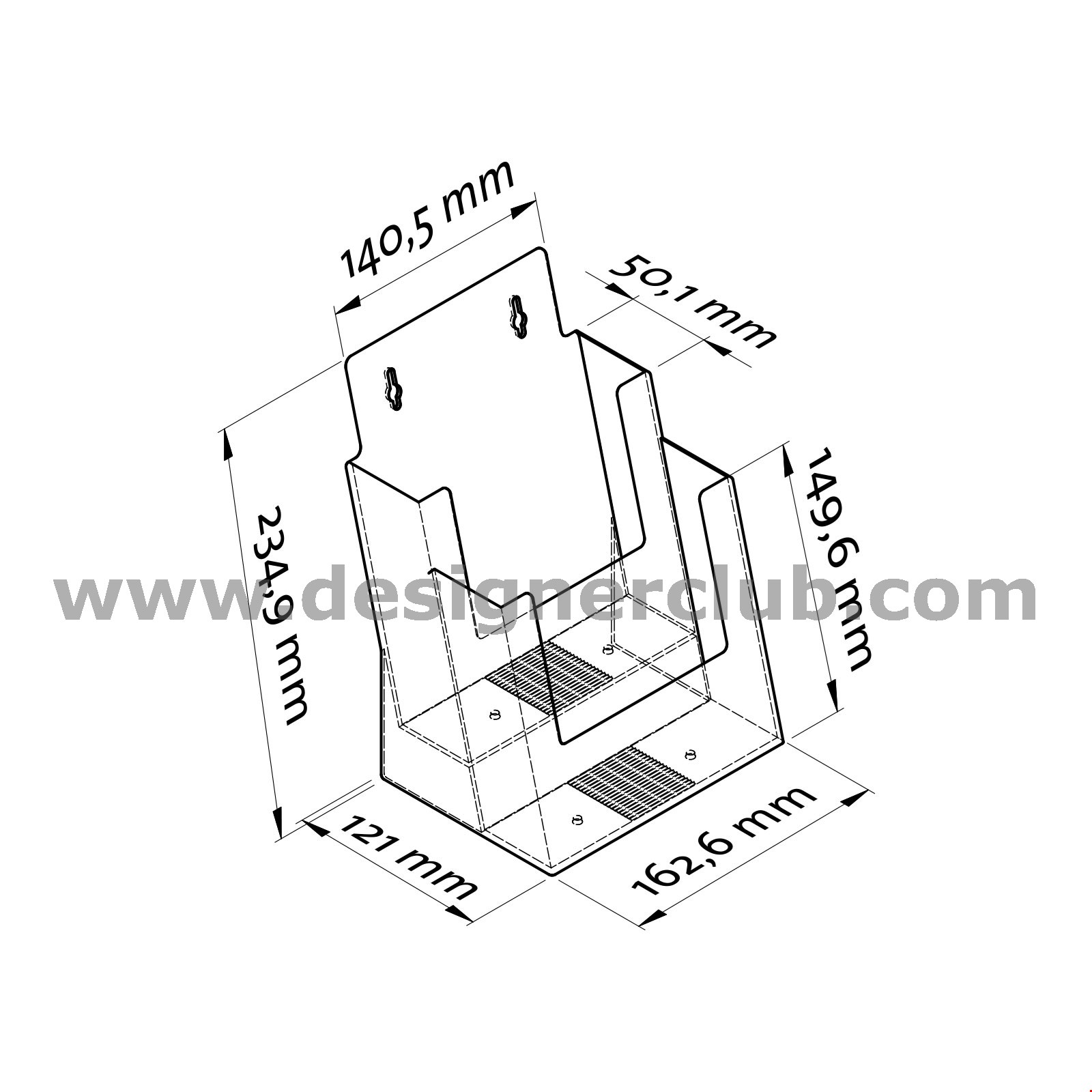 2 POCKET A5 PORTRAIT BROCHURE HOLDER WITH HOLES