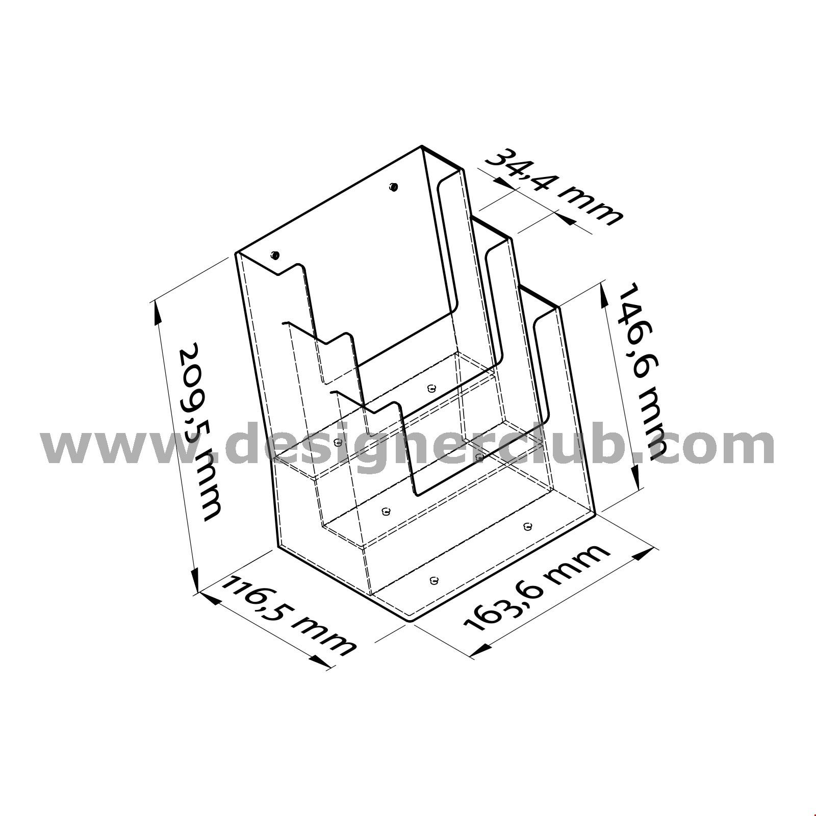 PORTA BROCHURE DA BANCO F.TO A5 - 3 TASCHE - CON FORI