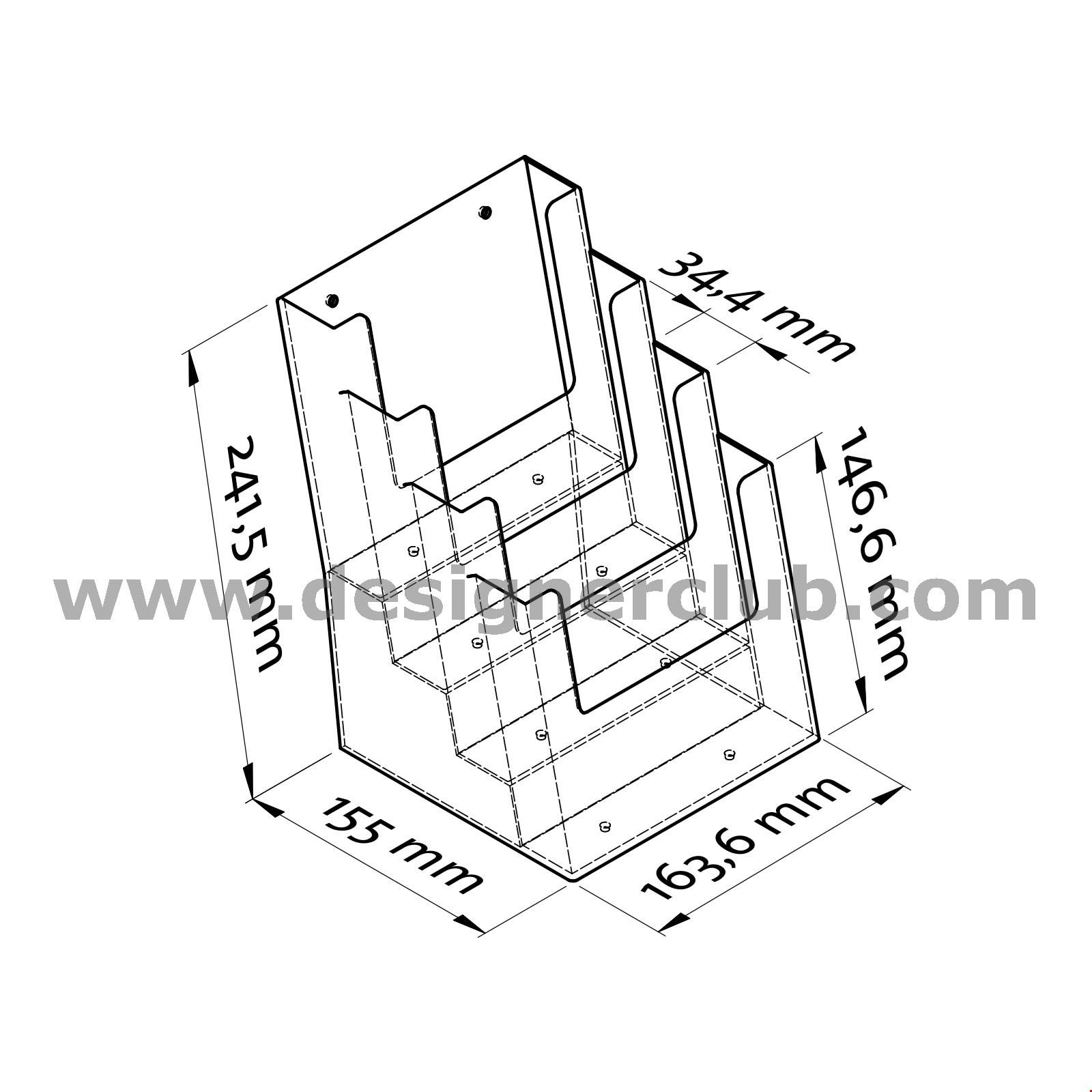 PORTA BROCHURE DA BANCO F.TO A5 - 4 TASCHE - CON FORI