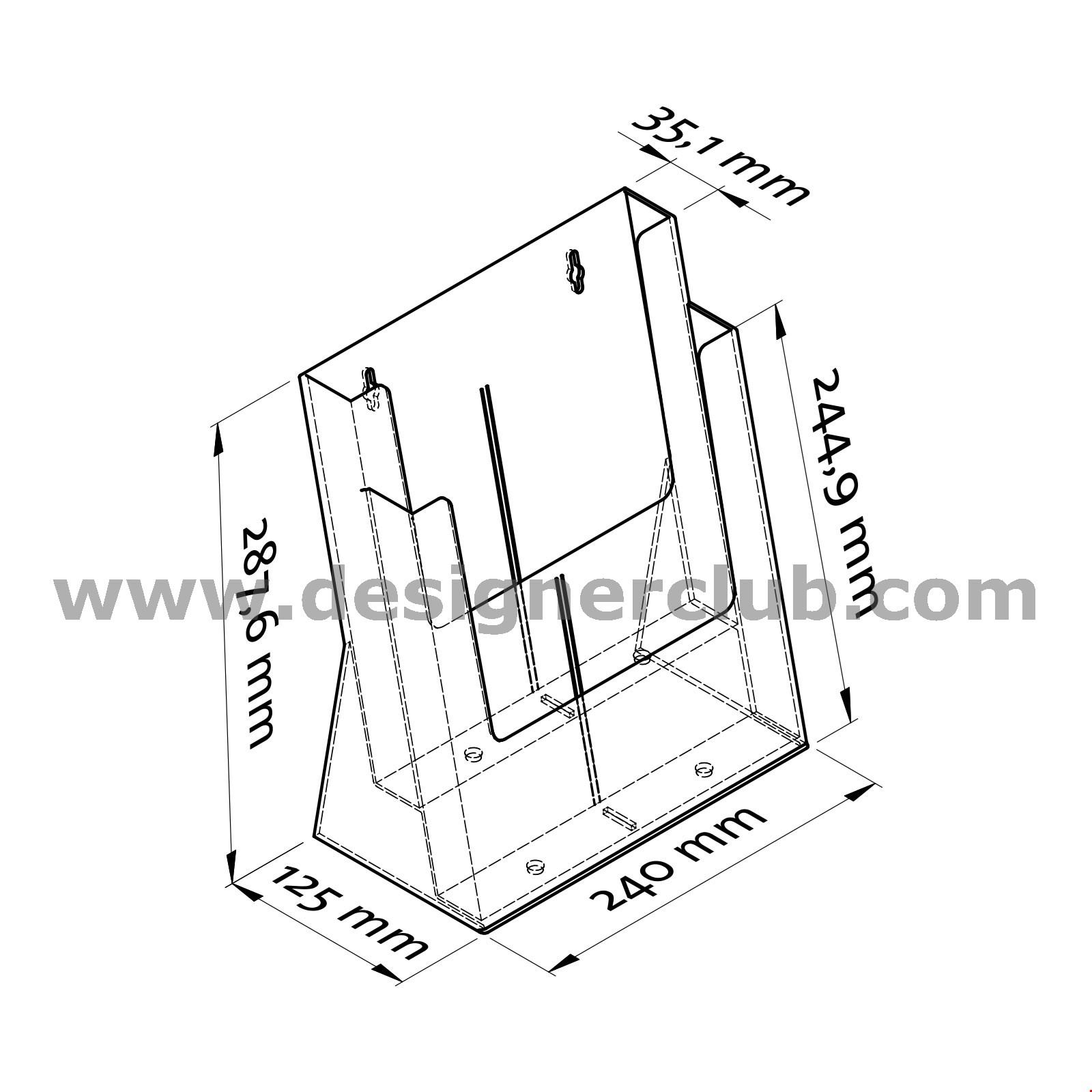 PORTA BROCHURE DA BANCO F.TO A4 - 2 TASCHE - CON FORI