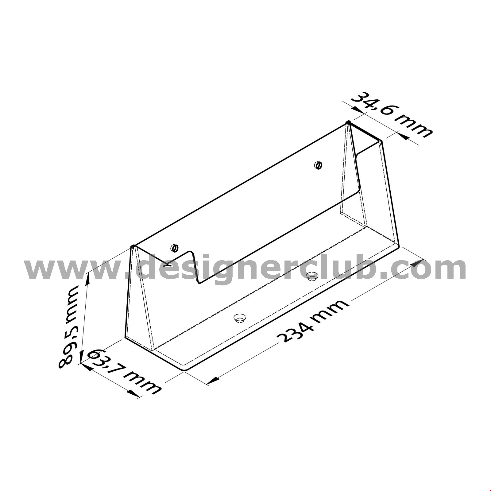 PORTA BROCHURE ORIZZONTALE DA BANCO F.TO 1/3 A4 - 1 TASCA