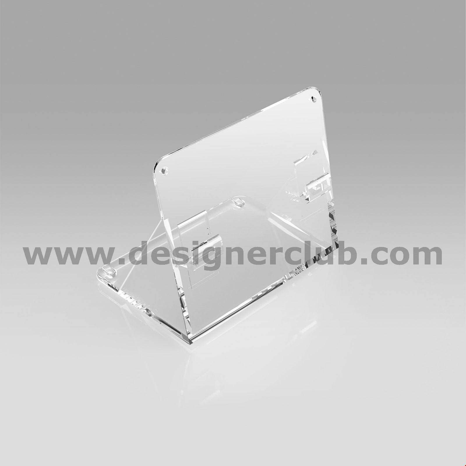 PORTA BROCHURE ORIZZONTALE DA BANCO F.TO 1/3 A4 - 4 TASCHE - CON FORI