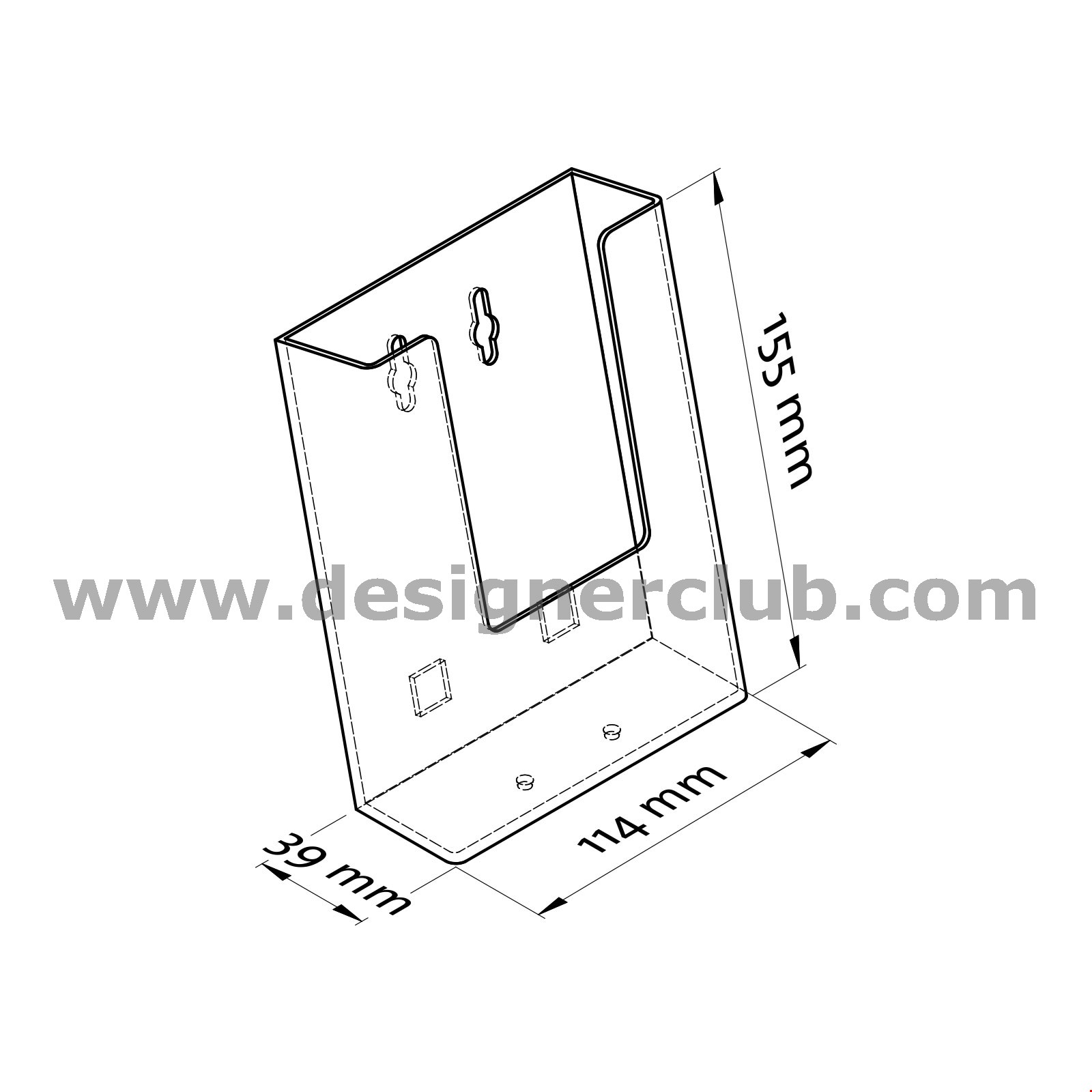 PORTA BROCHURE DA PARETE F.TO 1/3 A4 - 1 TASCA