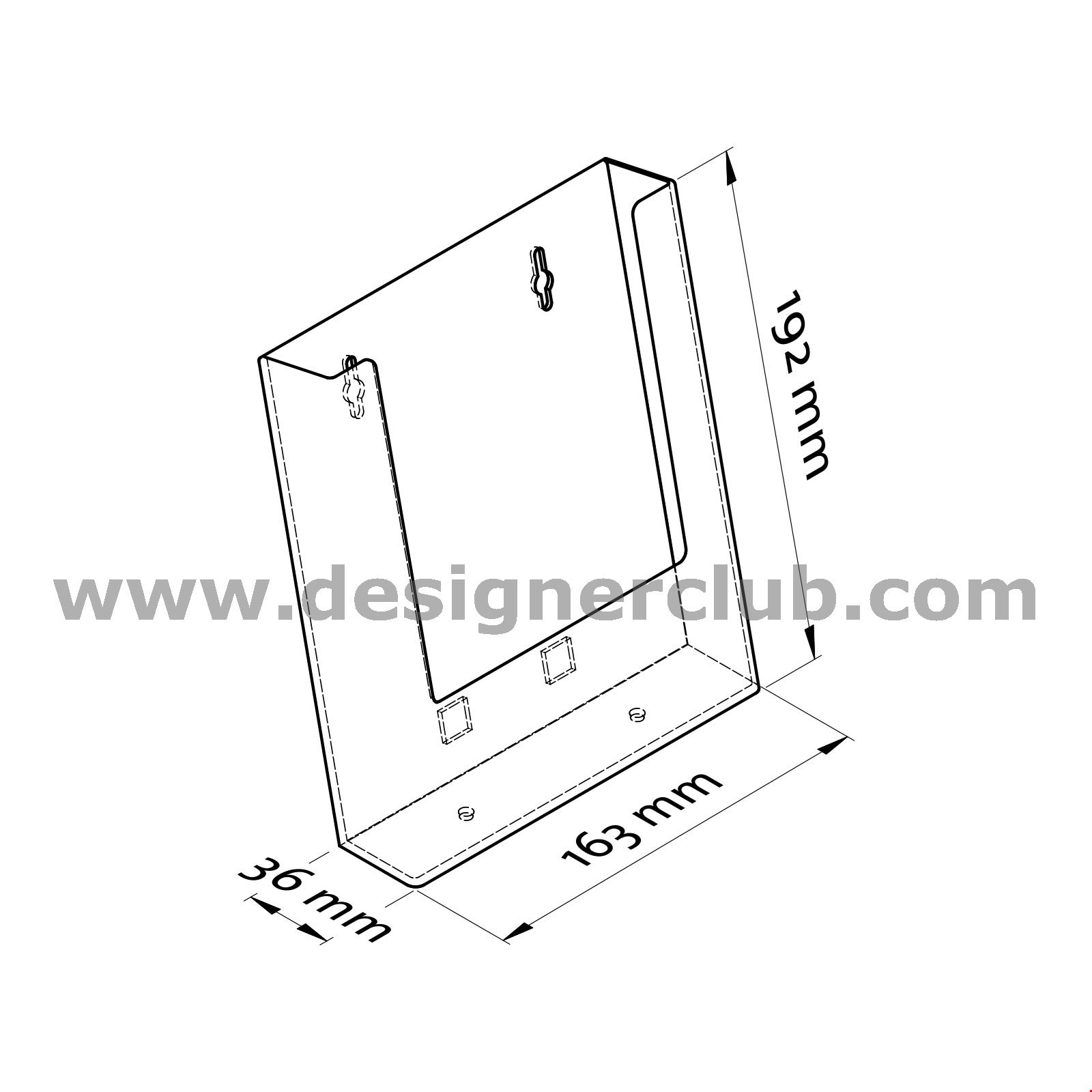 PORTA BROCHURE DA PARETE F.TO A5 - 1 TASCA - CON FORI